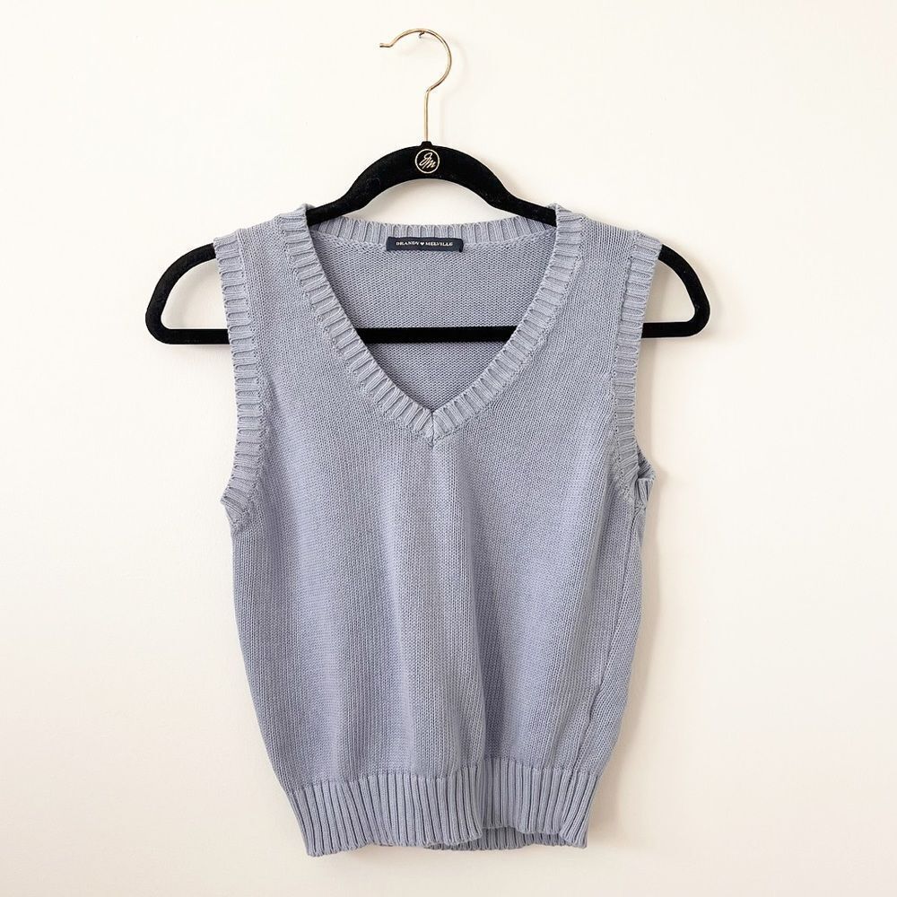 Brandy Melville blue sweater vest v neck